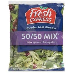 Fresh Express Salad 50 / 50 Mix Baby Spinach & Spring Mix - 5.0 Oz