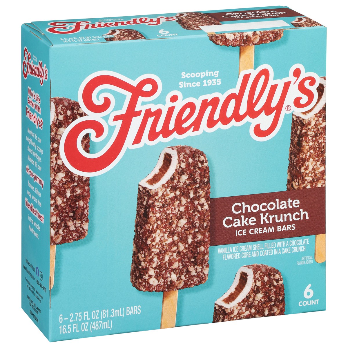 slide 3 of 9, Friendly's Chocolate Cake Krunch Ice Cream Bars, 6 ct; 2.75 fl oz