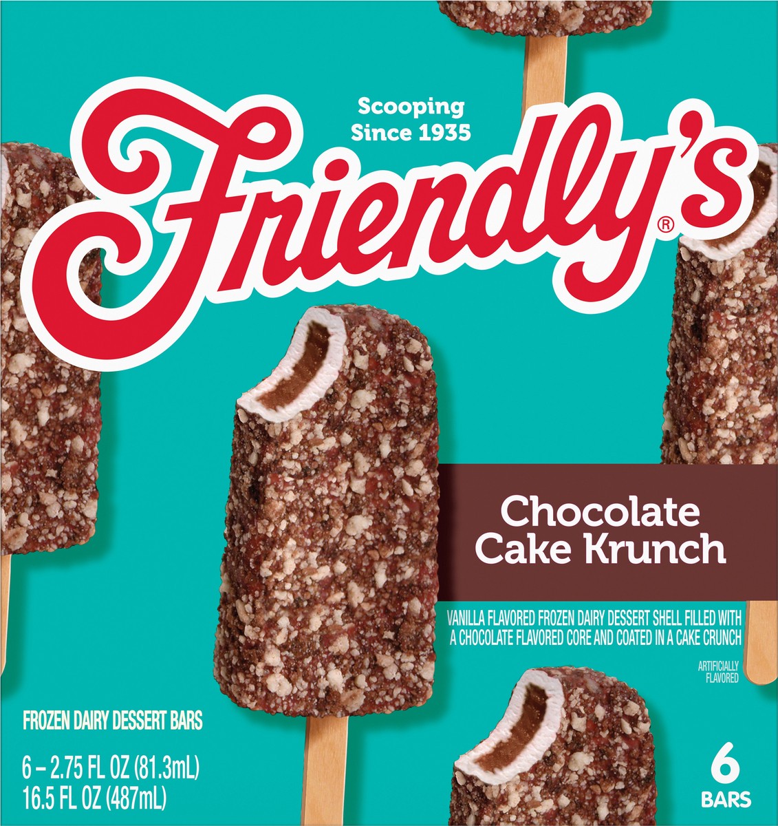 slide 1 of 9, Friendly's Chocolate Cake Krunch Ice Cream Bar - 6 CT, 6 ct
