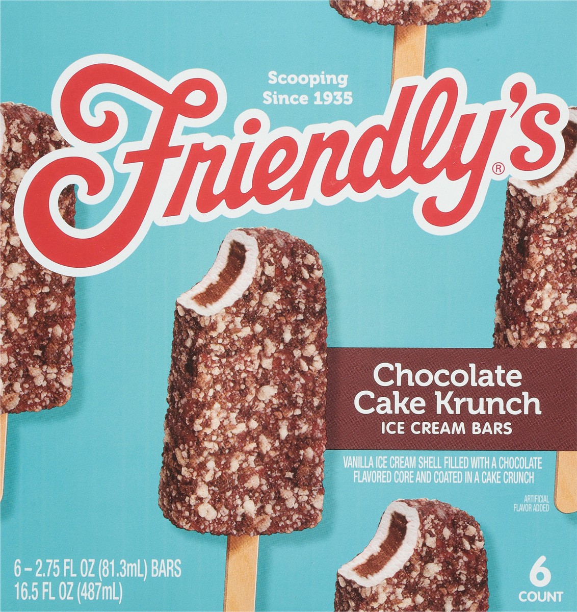 slide 5 of 9, Friendly's Chocolate Cake Krunch Ice Cream Bars, 6 ct; 2.75 fl oz