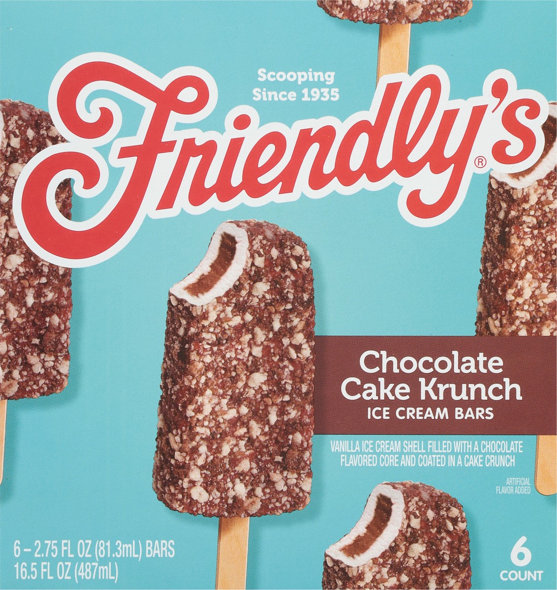 slide 6 of 9, Friendly's Chocolate Cake Krunch Ice Cream Bars, 6 ct; 2.75 fl oz