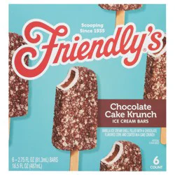 Friendly's Chocolate Cake Krunch Ice Cream Bar - 6 CT