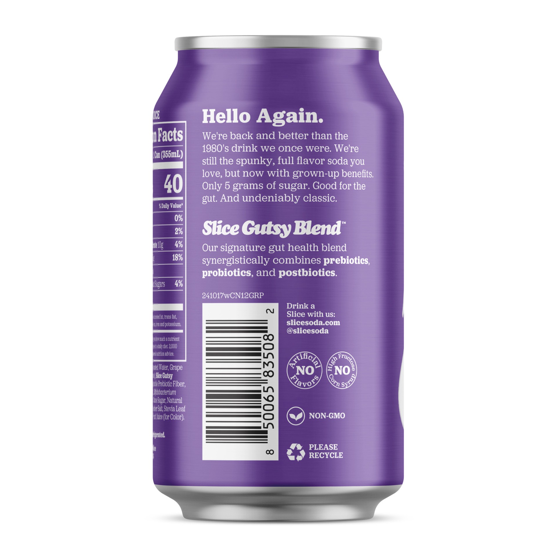 slide 6 of 7, Slice Grape Healthy Soda, 12 fl oz Can, 12 fl oz