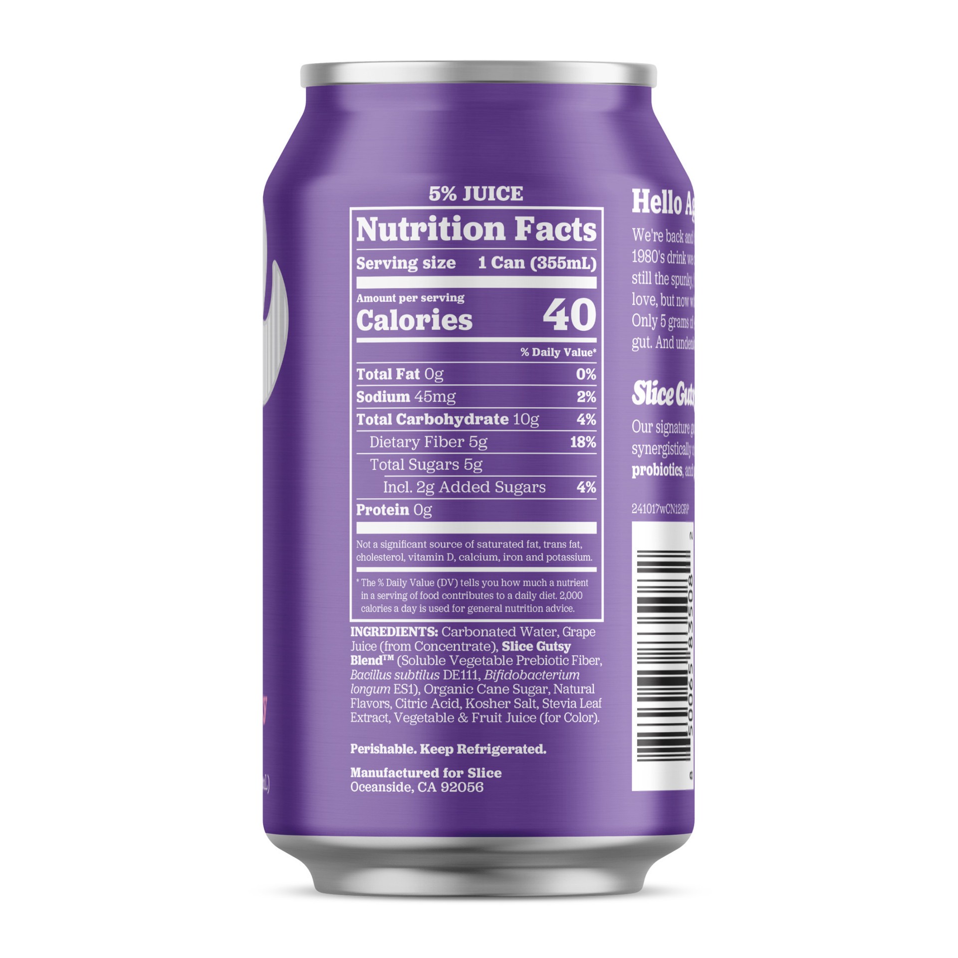 slide 5 of 7, Slice Grape Healthy Soda, 12 fl oz Can, 12 fl oz