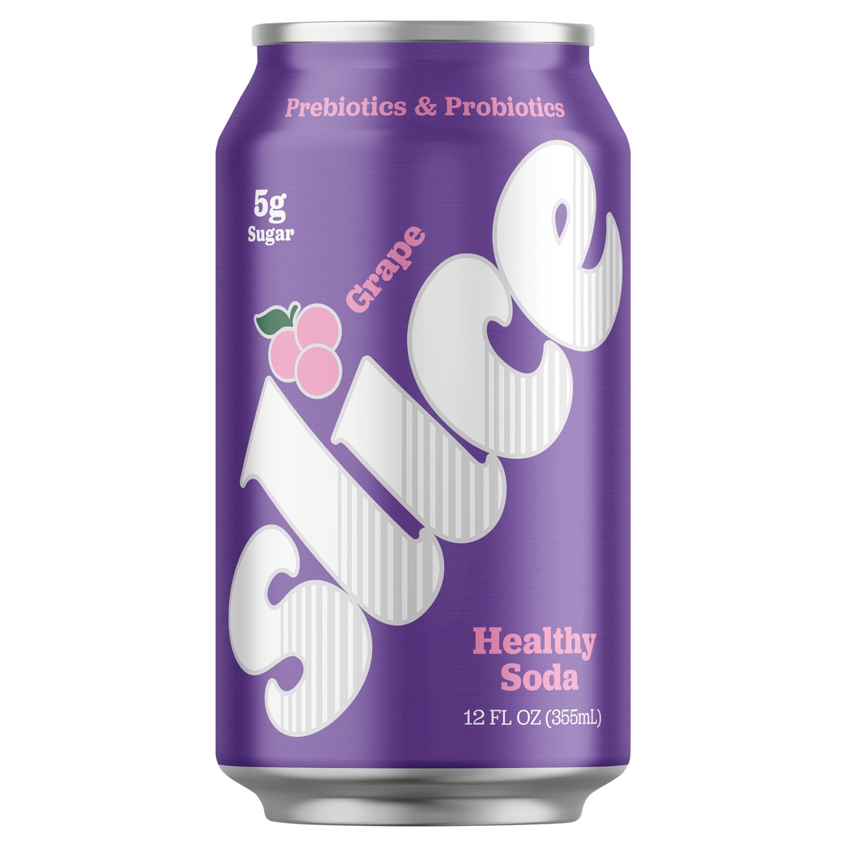 slide 1 of 7, Slice Grape Healthy Soda, 12 fl oz Can, 12 fl oz