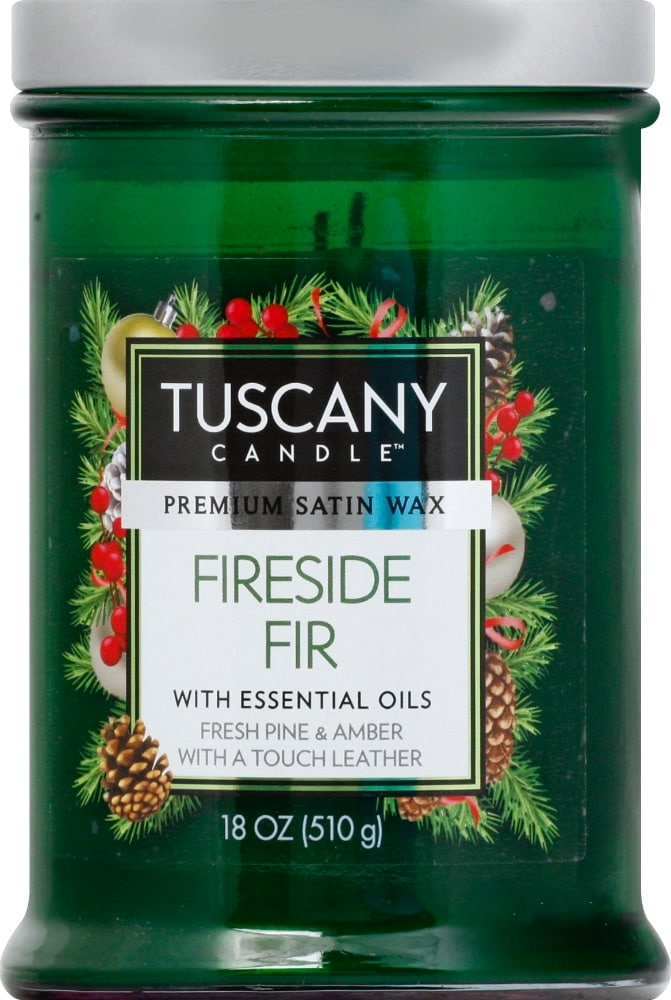 slide 1 of 1, Tuscany Candle Fireside Fir Scented Holiday Candle with Essential Oils, 18 oz