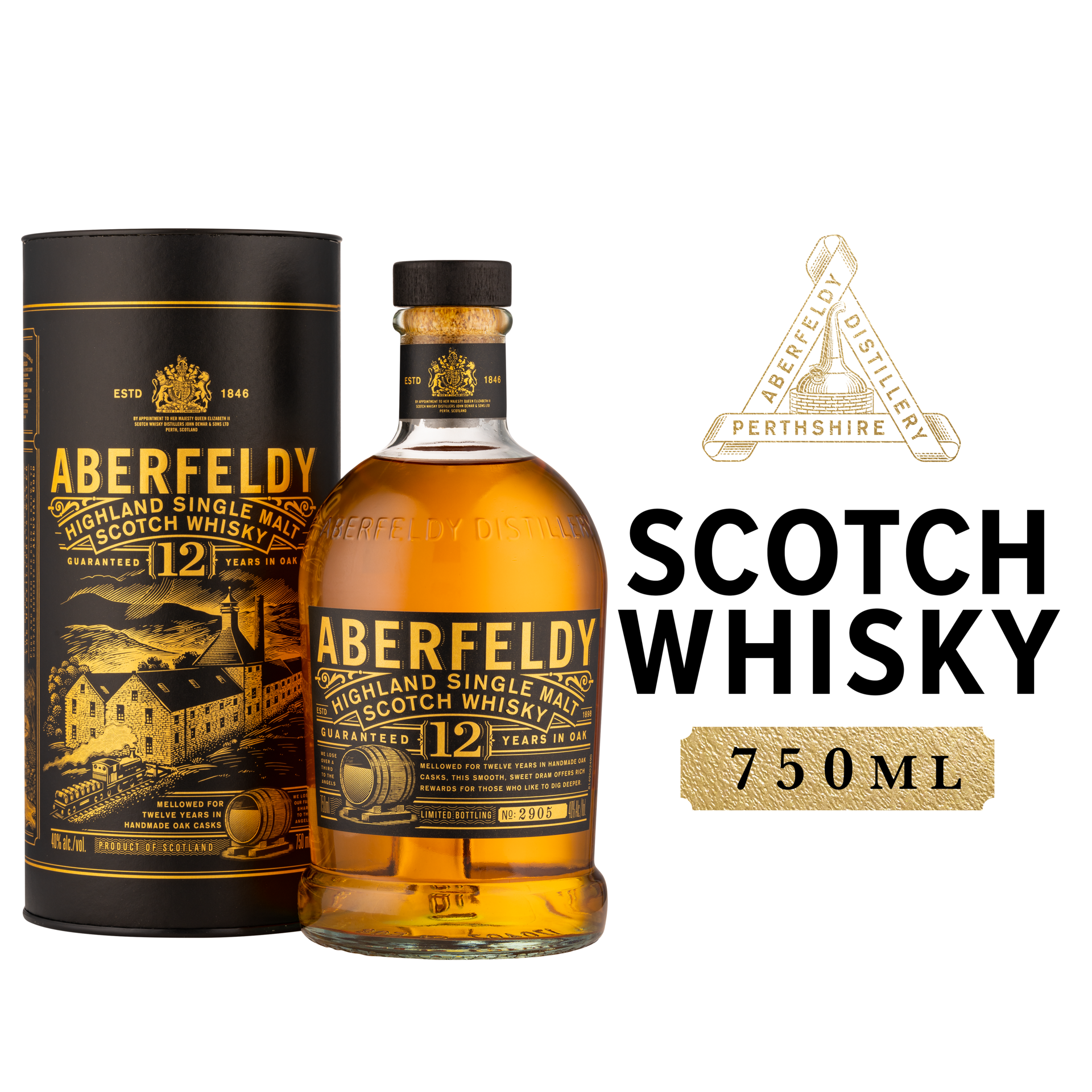 slide 1 of 3, Aberfeldy Dewars Aberfeldy Scotch 12Yr, 750 ml