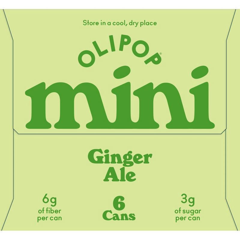 slide 3 of 6, Olipop Ginger Ale Mini Soda 6 - 7 fl oz Cans, 6 ct