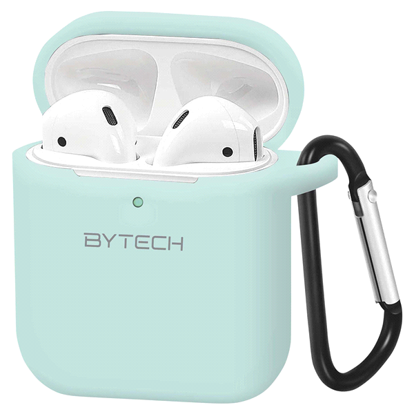 slide 1 of 1, Bytech True wireless airpod case with carabiner and magnetic neck strap, 1 ct