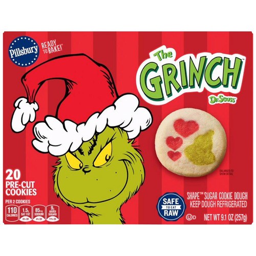 slide 1 of 1, Pillsbury Ready to Bake!™ The Grinch™ shaped sugar cookies, 9.1 oz