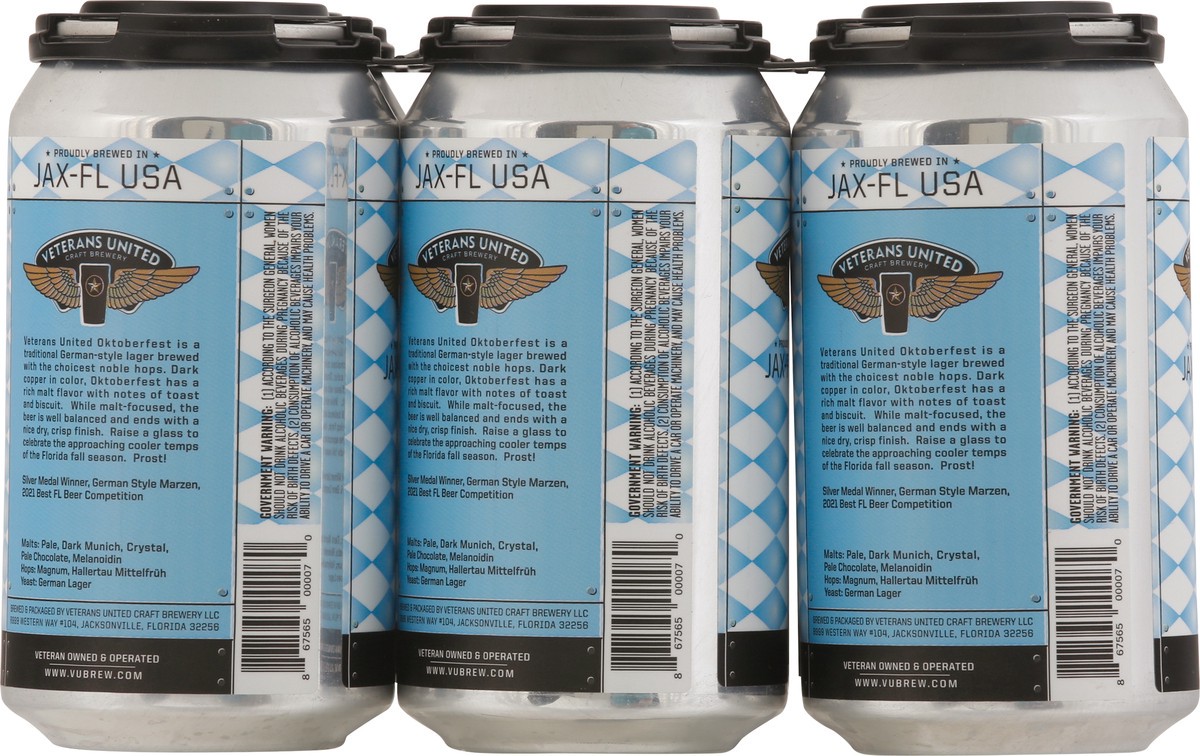 slide 5 of 9, Veterans United Craft Brewery Bavarian Style Lager Oktoberfest Beer 6 - 12 fl oz Cans, 12 oz