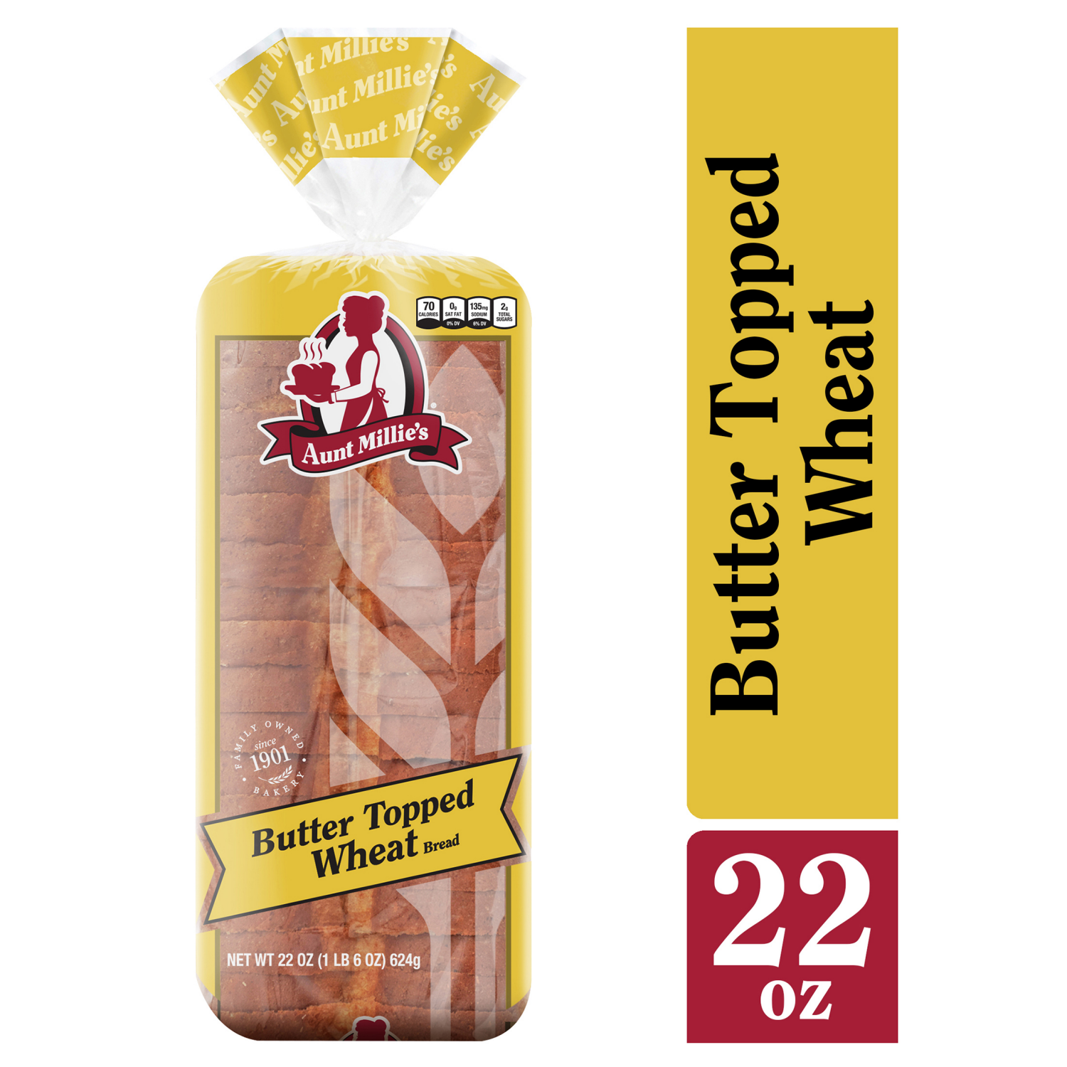 slide 1 of 5, Aunt Millie's Butter Top Wheat Bread, 22 oz