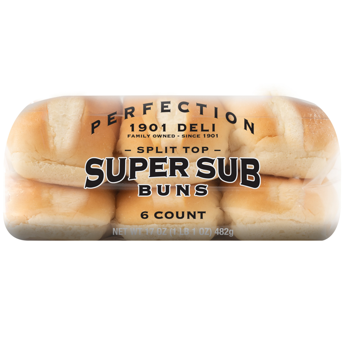 slide 3 of 8, Perfection 1901 Deli Split Top Super Sub Bun 6 ct, 6 ct