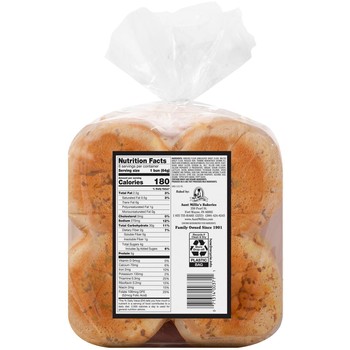 slide 6 of 8, Perfection Deli 1901 Onion Buns 8CT, 8 ct