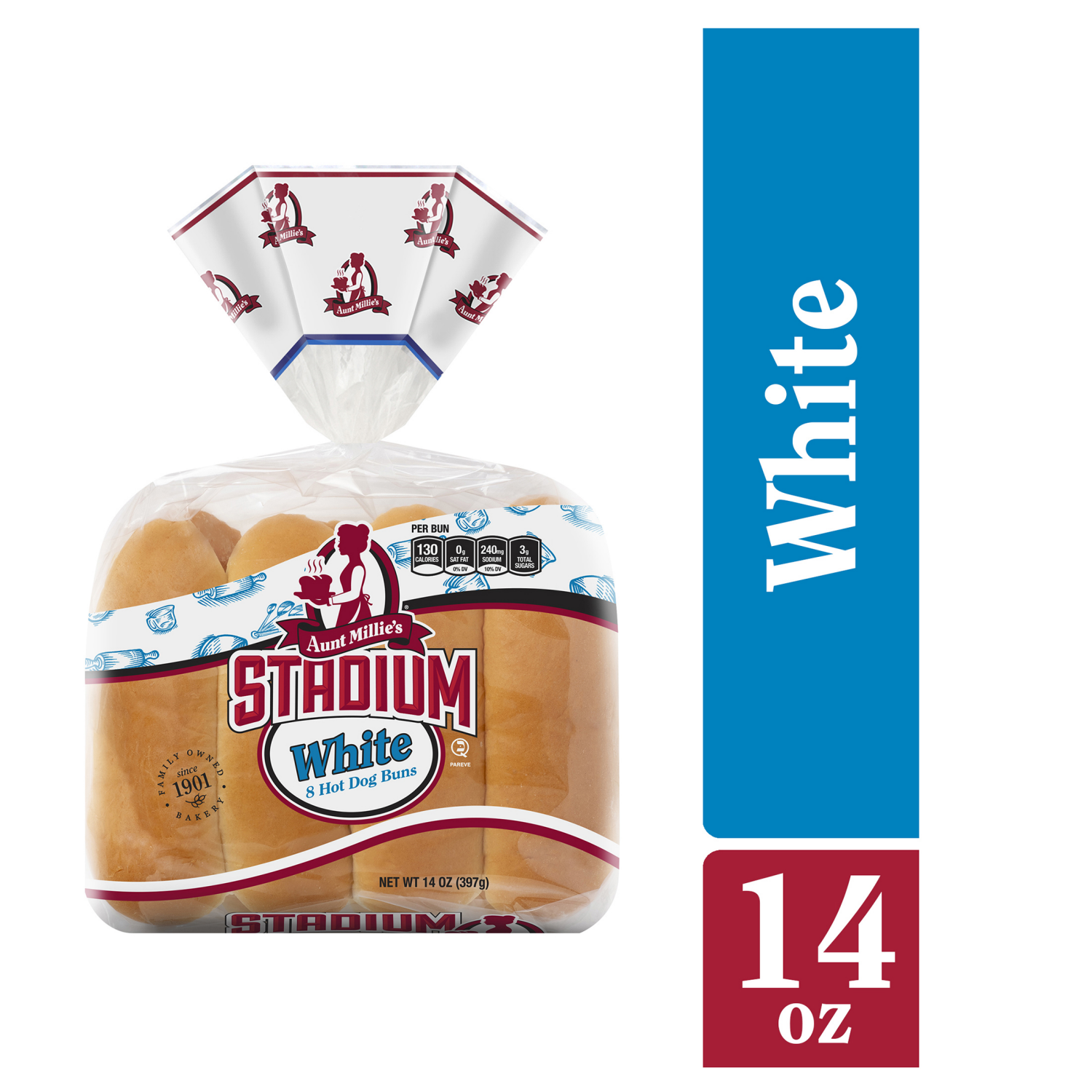 slide 1 of 5, Aunt Millie's Stadium White Hot Dog Buns, 8 ct