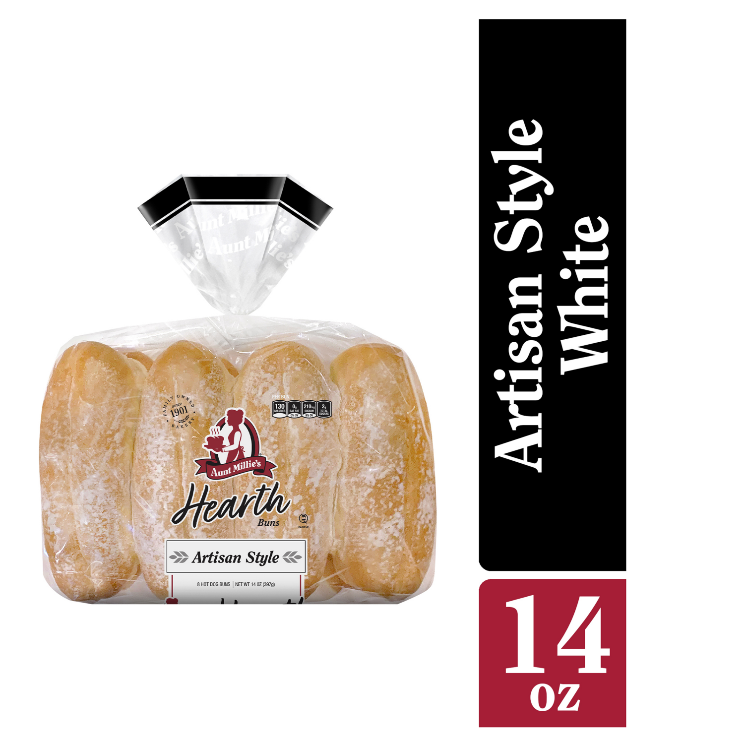 slide 1 of 5, Aunt Millie's Hearth Artisan Style Hot Dog Buns 8 ct, 8 ct