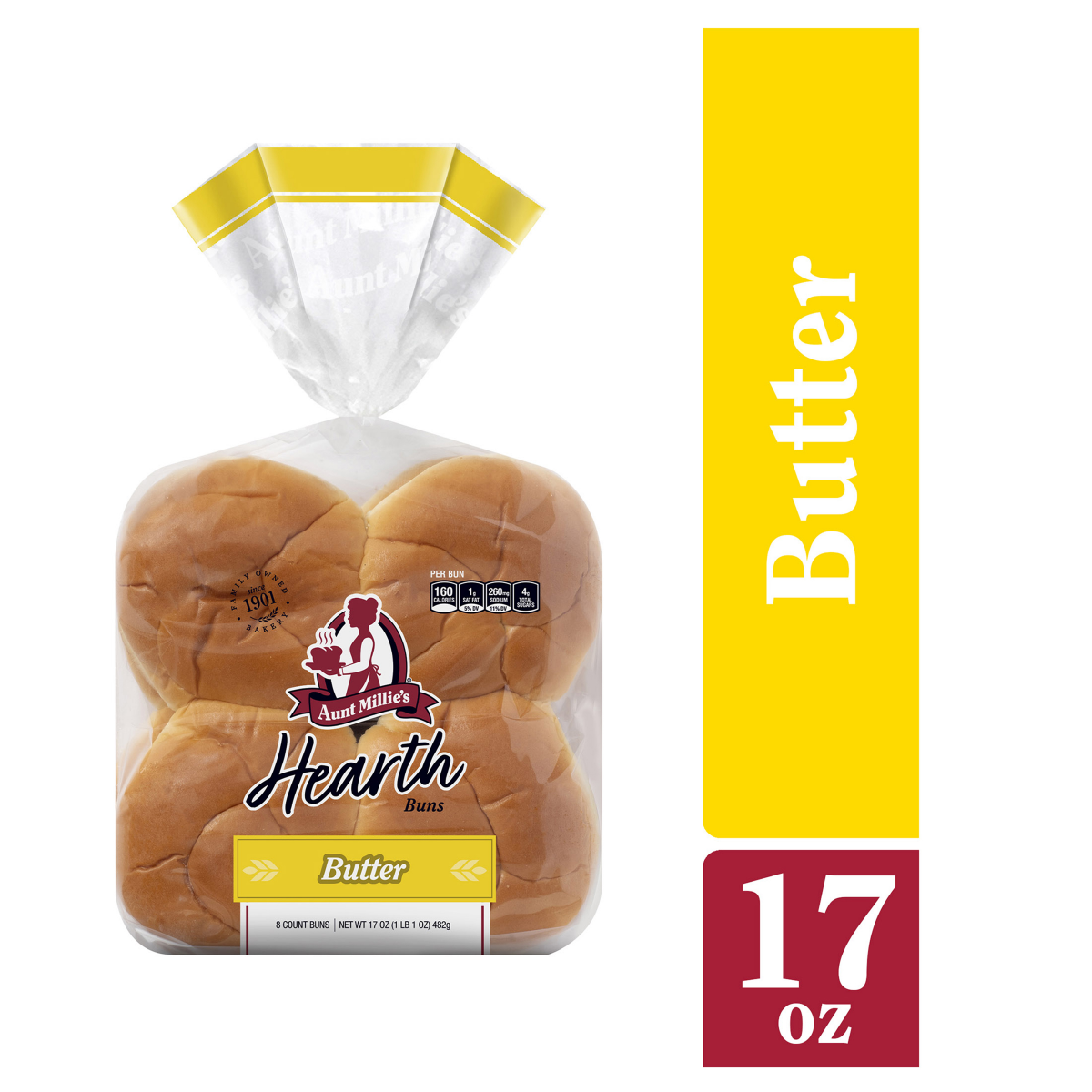 slide 1 of 8, Aunt Millie's Hearth Butter Buns 8ct, 8 ct
