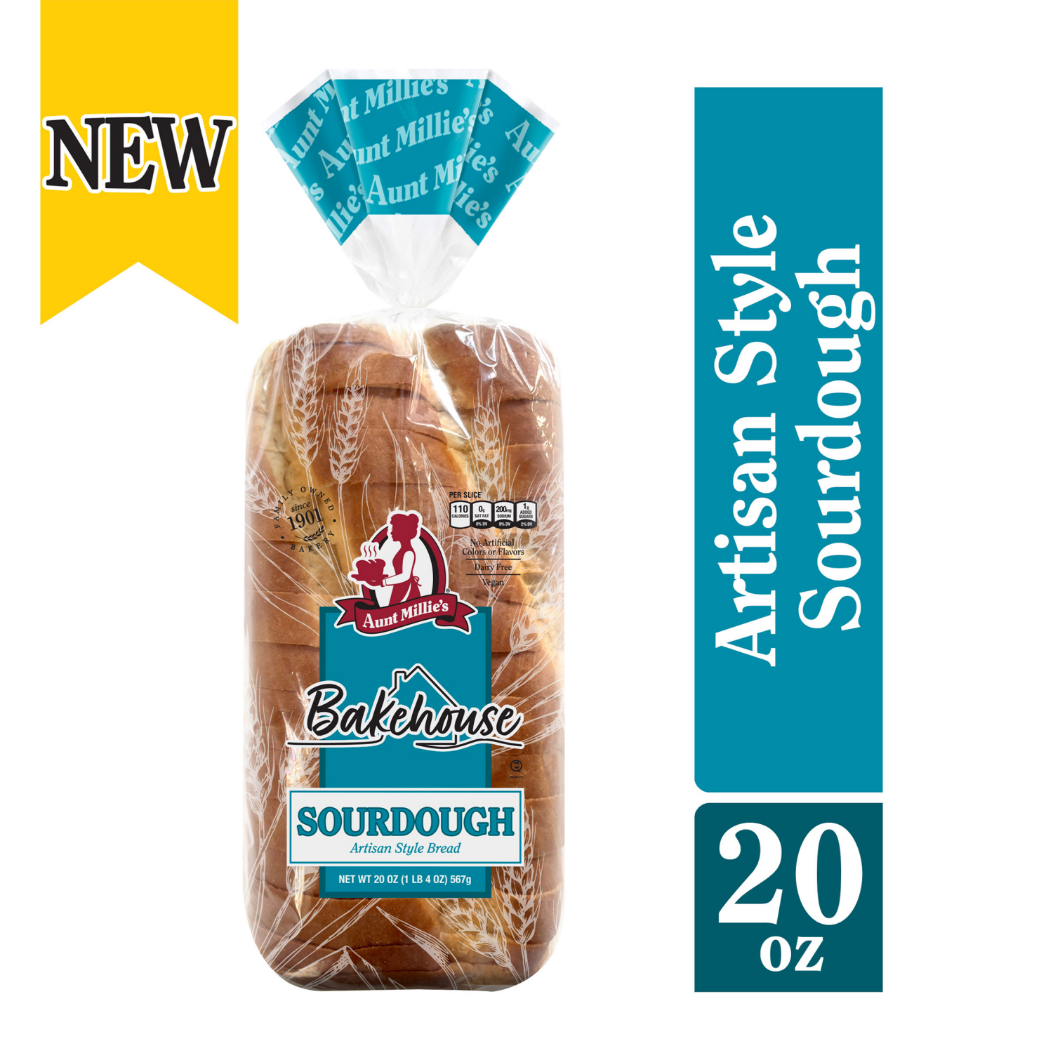 slide 1 of 8, Aunt Millie's Bakehouse Artisan Style Sourdough Bread 20 oz, 20 oz