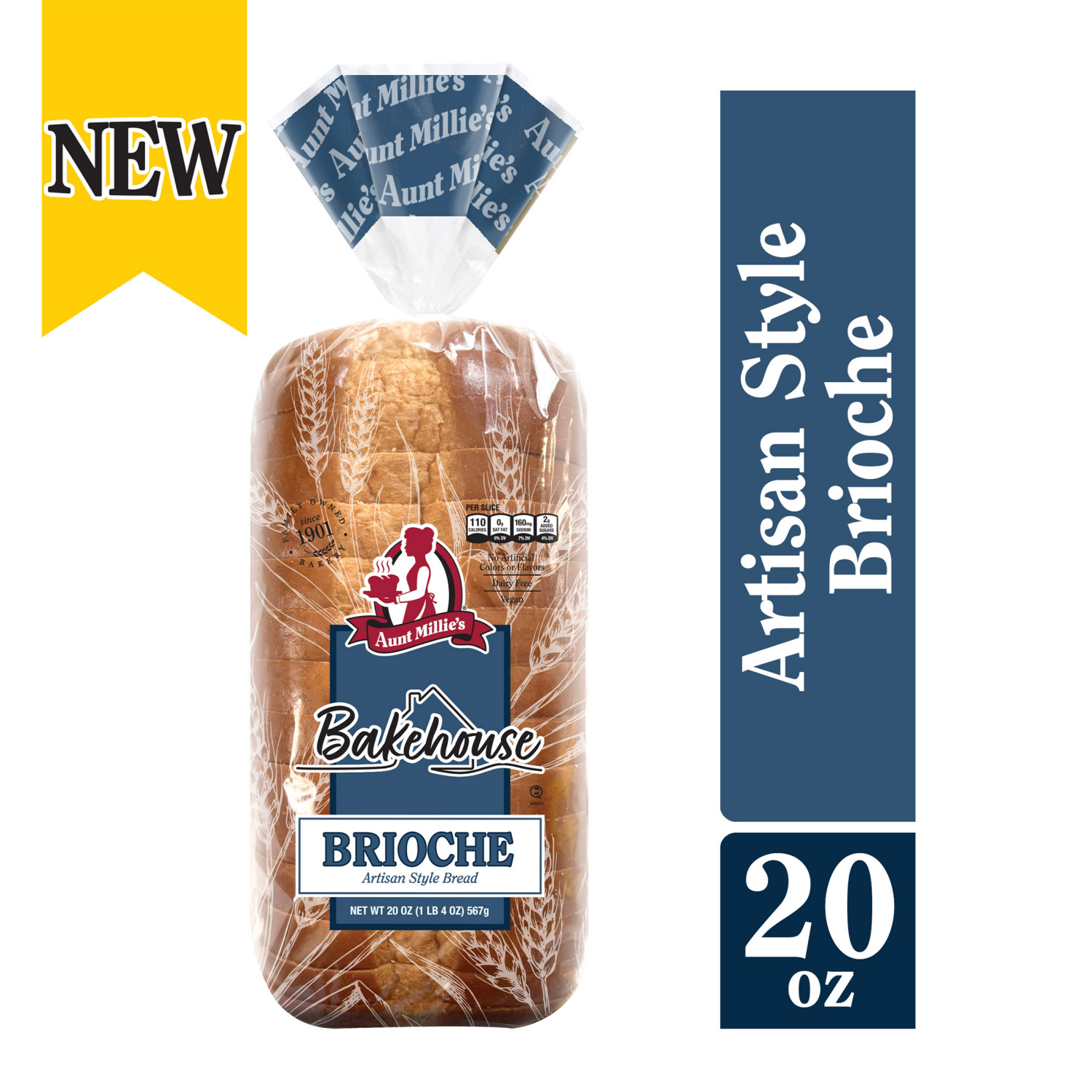 slide 1 of 8, Aunt Millie's Bakehouse Artisan Style Brioche Bread 20 oz, 20 oz
