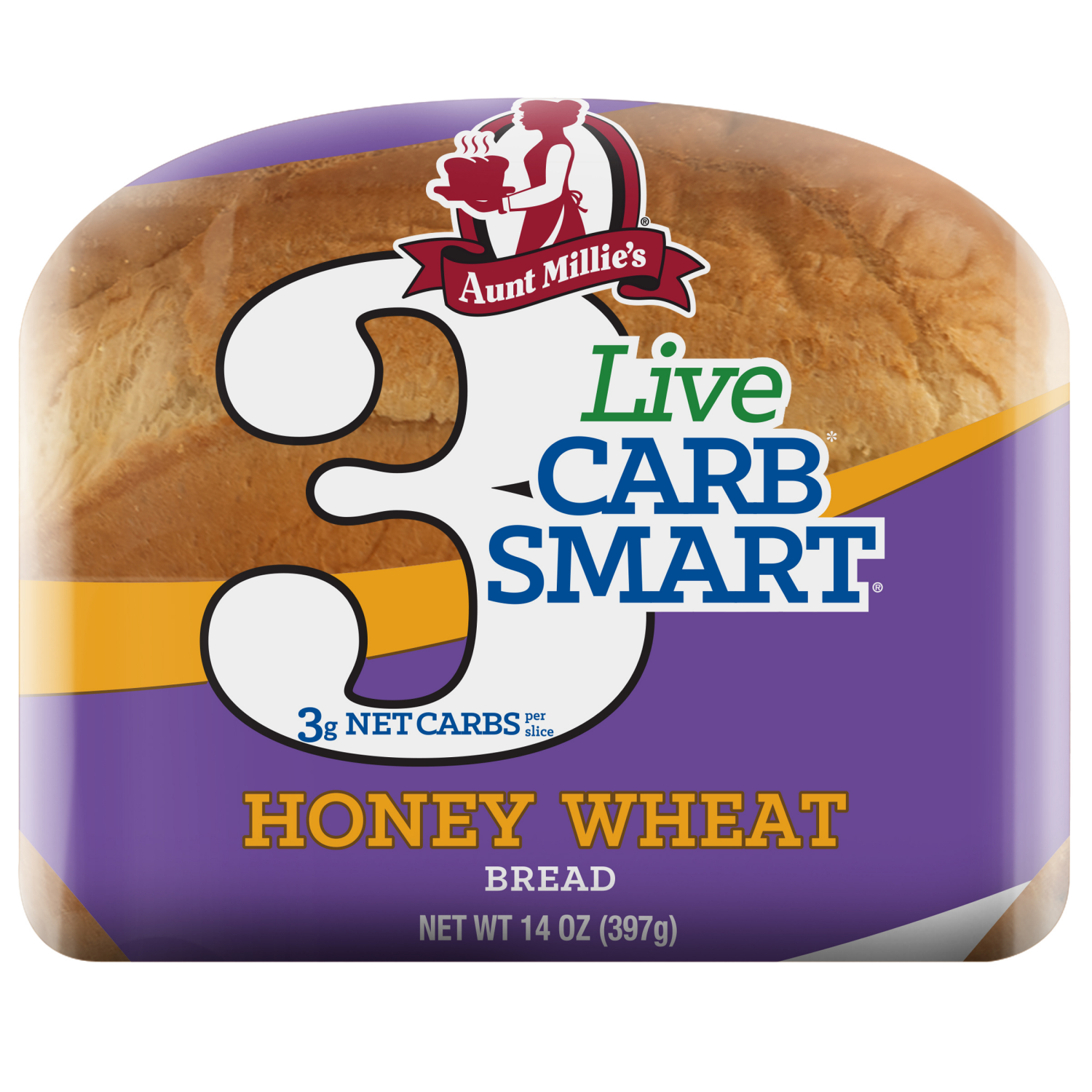 slide 5 of 5, Aunt Millie's Live Carb Smart Honey Wheat Bread 14 oz, 14 oz