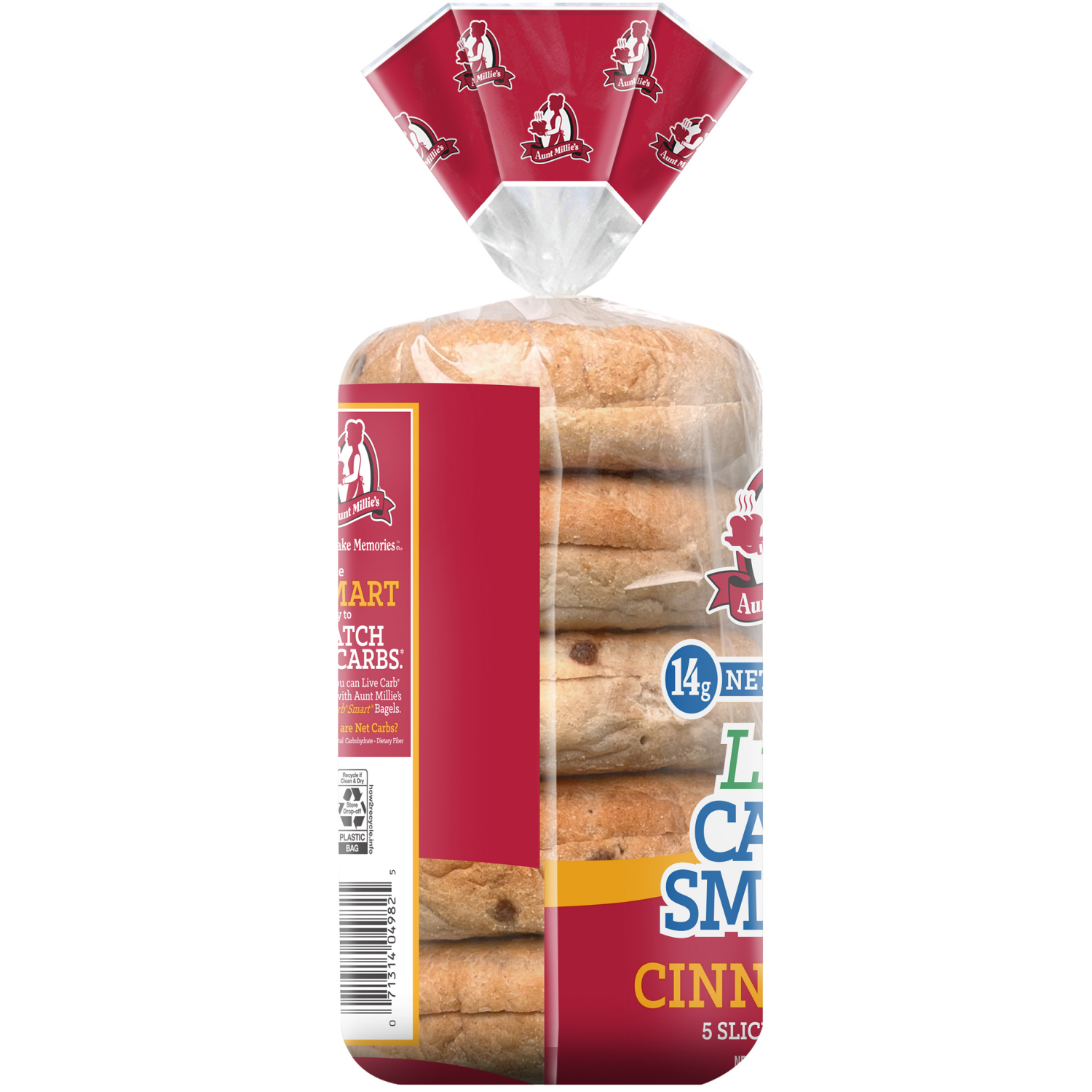 slide 4 of 8, Aunt Millie Carb Smart Cin Bagel 5pk, 15 oz