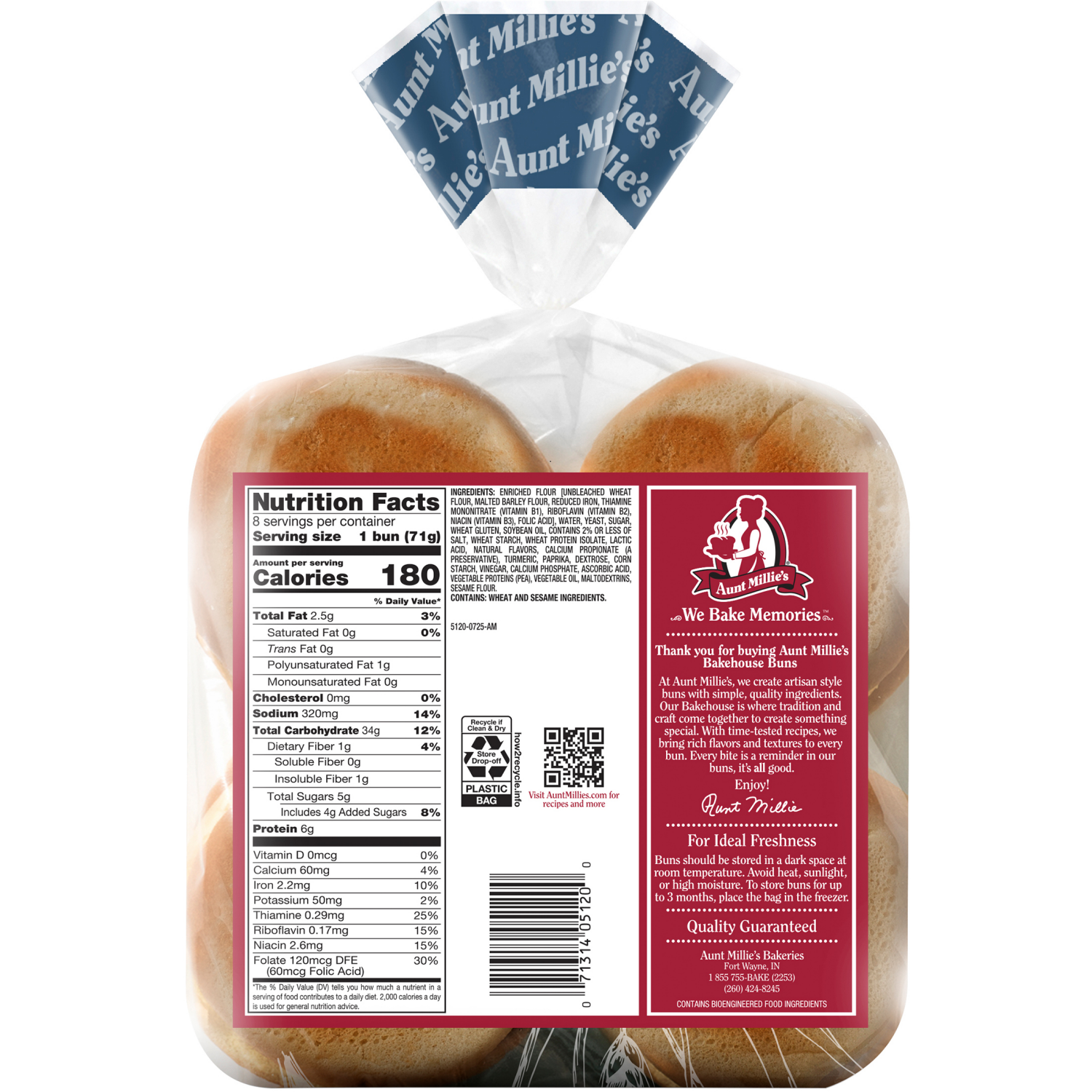 slide 2 of 8, Aunt Millie's Bakehouse Artisan Style Brioche Hamburger Buns 8 ct, 8 ct