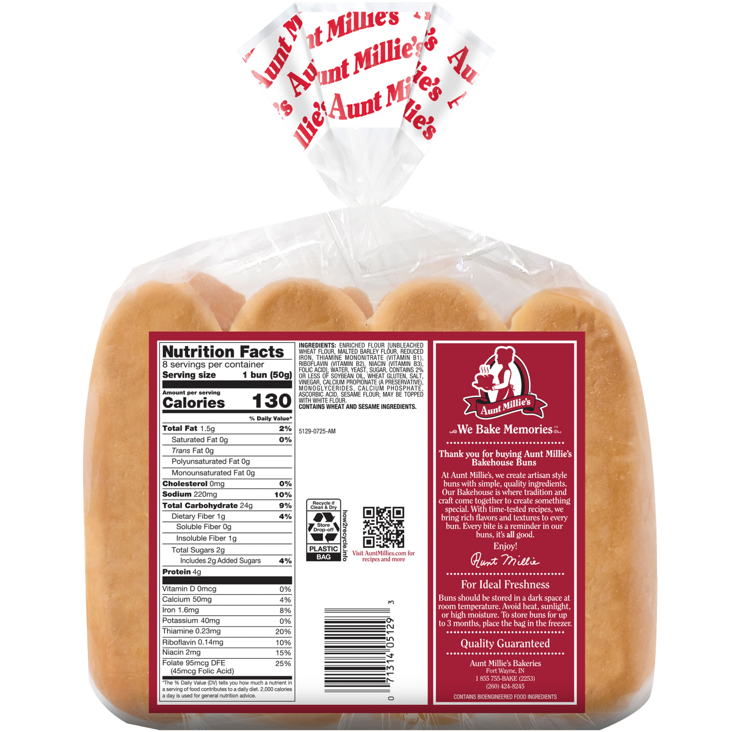 slide 2 of 8, Aunt Millie's Bakehouse Artisan Style White Hot Dog Buns 8 ct, 8 ct