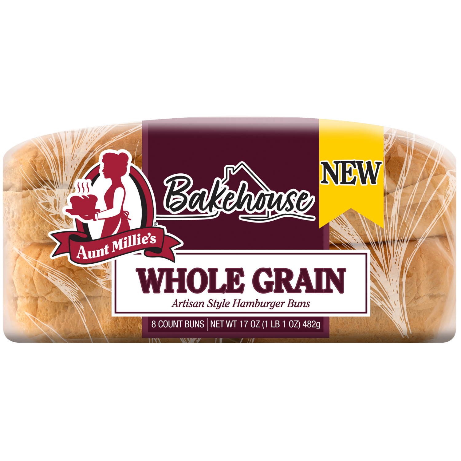 slide 8 of 8, Aunt Millie's Bakehouse Artisan Style Whole Grain Hamburger Buns 8 ct, 8 ct