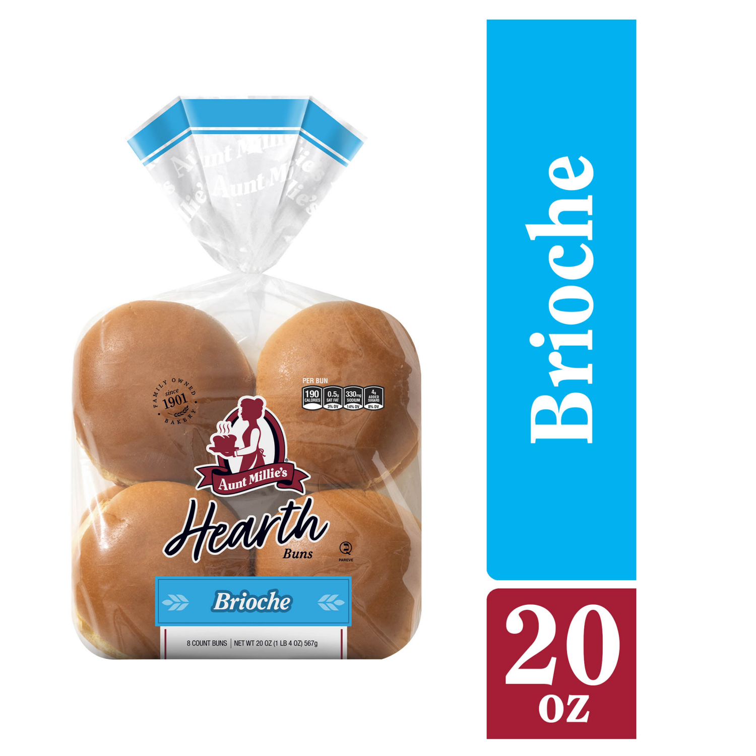 slide 1 of 1, Aunt Millie's Hearth Brioche Buns 8ct, 8 ct