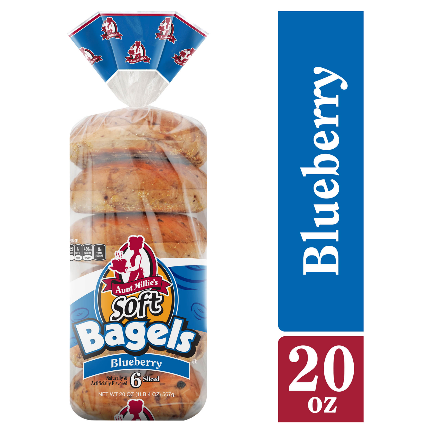 slide 1 of 5, Aunt Millie's Soft Blueberry Bagels 6 ea, 6 ct