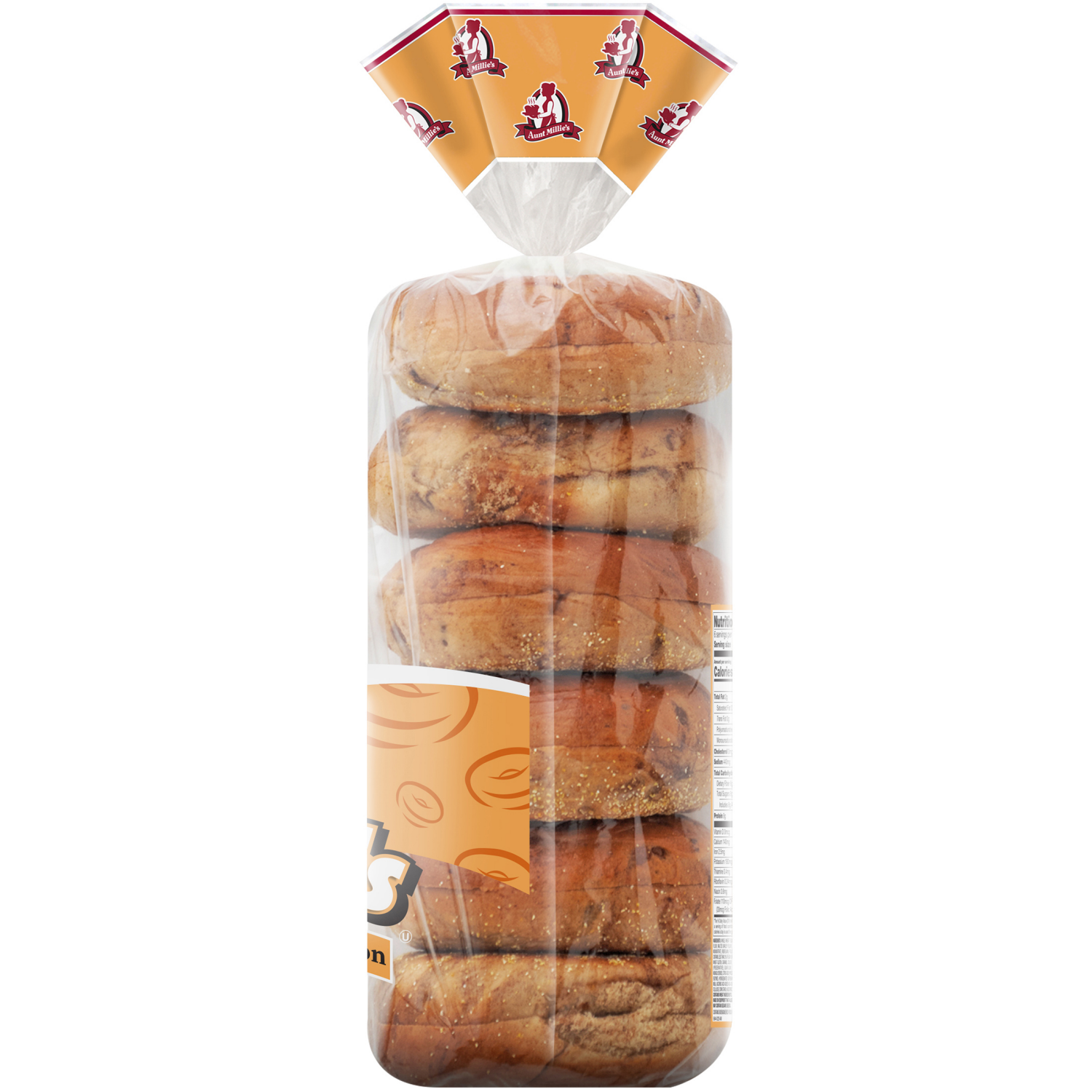 slide 3 of 5, Aunt Millie's Whole Grain Soft Sliced Brown Sugar Swirl Bagels 6 ea, 6 ct