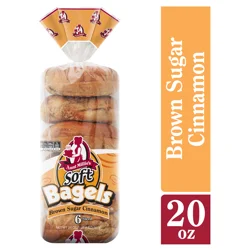 Aunt Millie's Whole Grain Soft Sliced Brown Sugar Swirl Bagels 6 ea