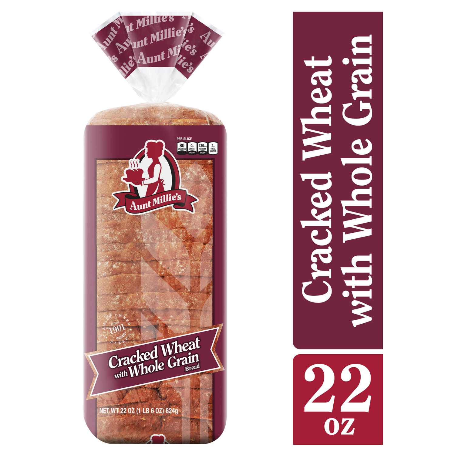 slide 1 of 8, Aunt Millie's Cracked Wheat Bread 22 oz, 22 oz