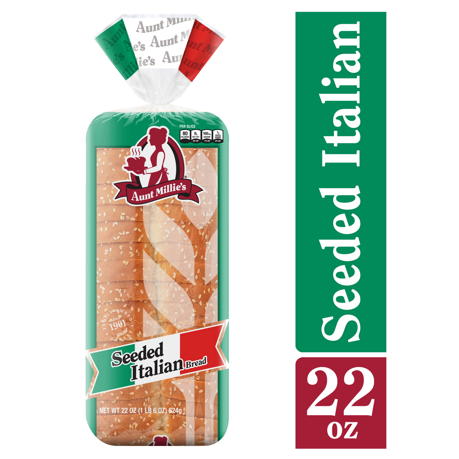 slide 1 of 5, Aunt Millie's Seeded Italian Bread 22 oz, 22 oz