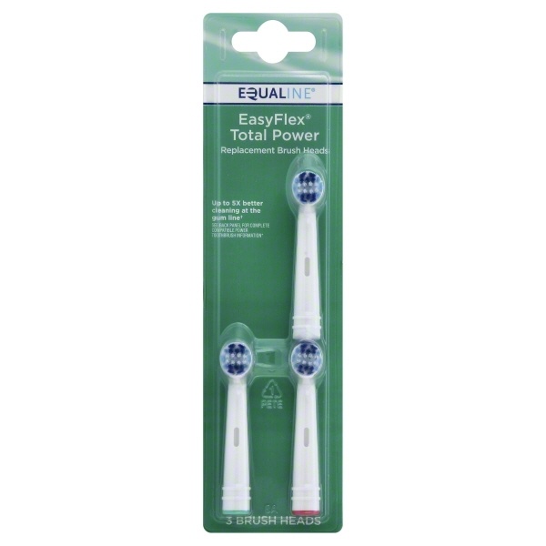 slide 1 of 1, Equaline Replacement Brush Heads, 3 ct