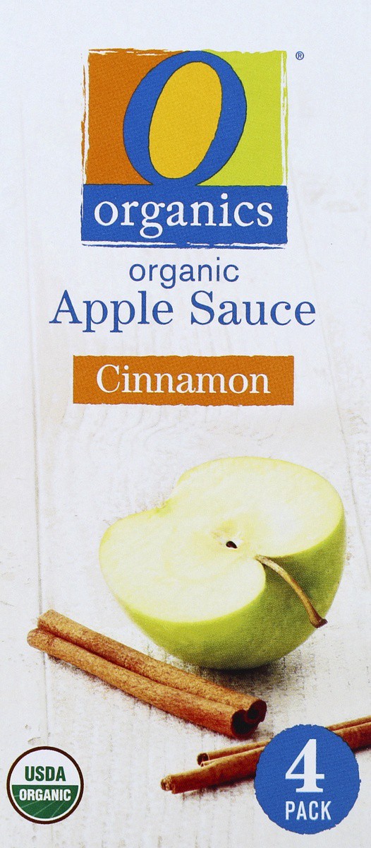 slide 3 of 4, O Organics Organic Apple Sauce Cinnamon Pouches, 4 ct; 3.17 oz