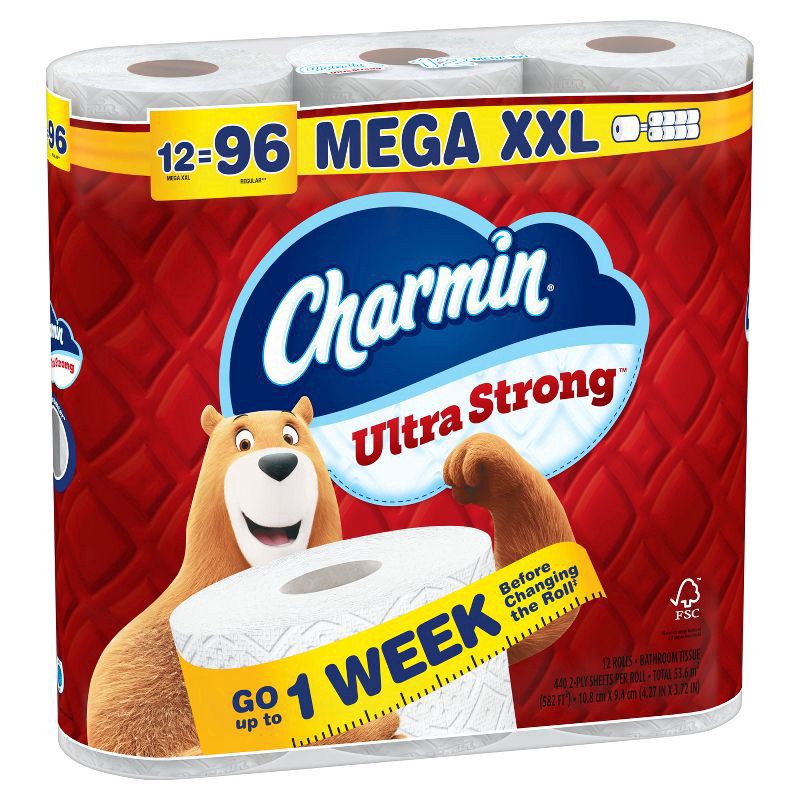 slide 12 of 16, Charmin Ultra Strong Toilet Paper - 12 Mega XXL Rolls, 12 ct
