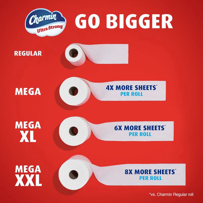 slide 14 of 16, Charmin Ultra Strong Toilet Paper - 12 Mega XXL Rolls, 12 ct