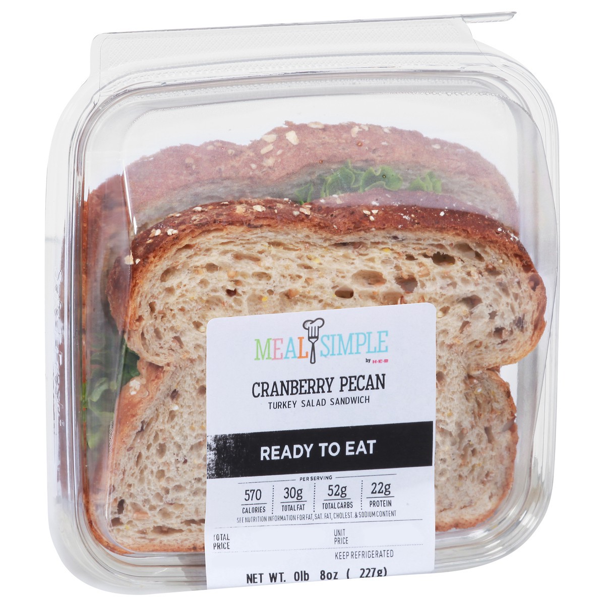 slide 12 of 13, H-E-B Cranberry Pecan Turkey Salad Sandwich, 1 ct