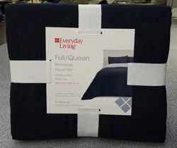 Everyday Living Duvet Set Full/Queen Black/Gray