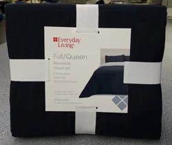 Everyday Living Duvet Set Full/Queen Black/Gray