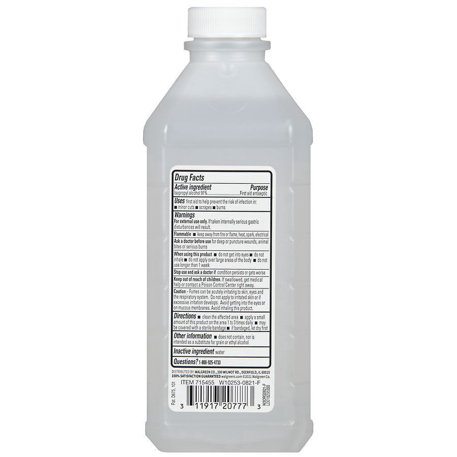 slide 2 of 5, Walgreens Isopropyl Alcohol 91%, 16 oz