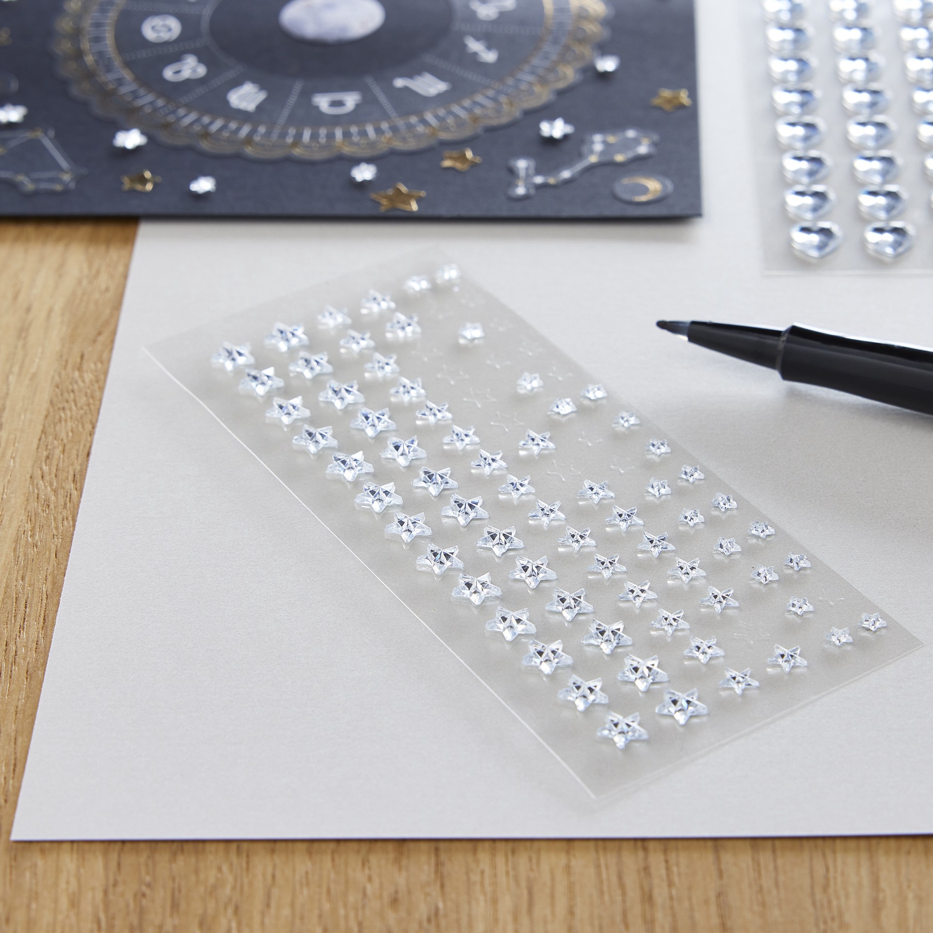 slide 2 of 2, Clear Assorted Star Rhinestone Stickers By Recollections, includes 84 ct