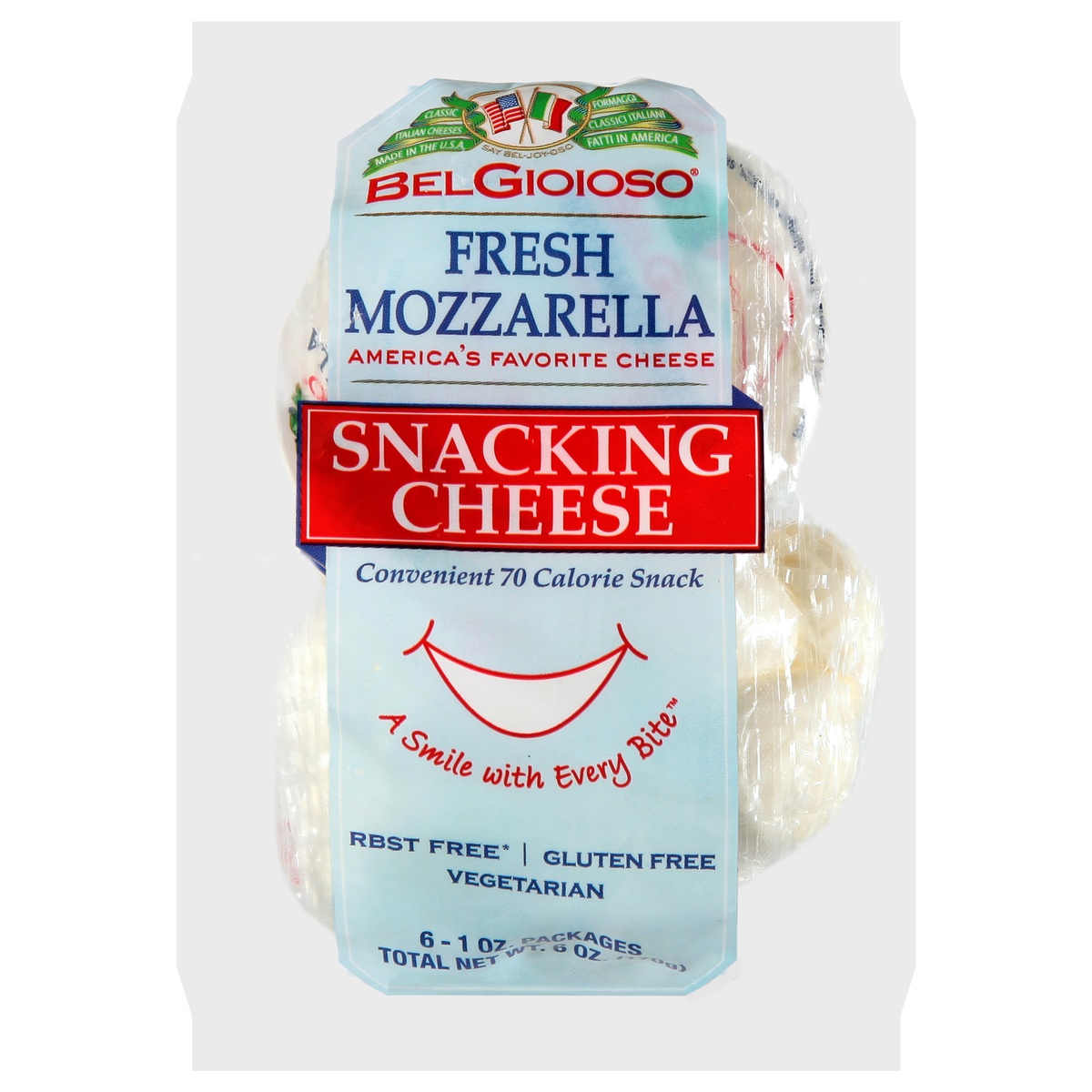 slide 1 of 1, BelGioioso Mozzarella Snacking Cheese, 6 oz