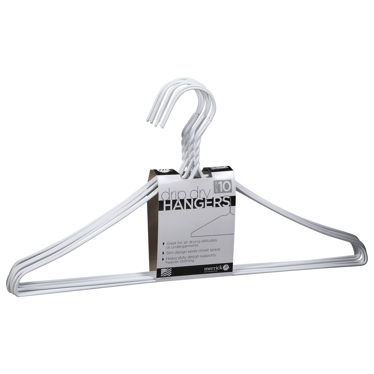 slide 2 of 9, Merrick Drip Dry Hangers 10 ea, 10 ct