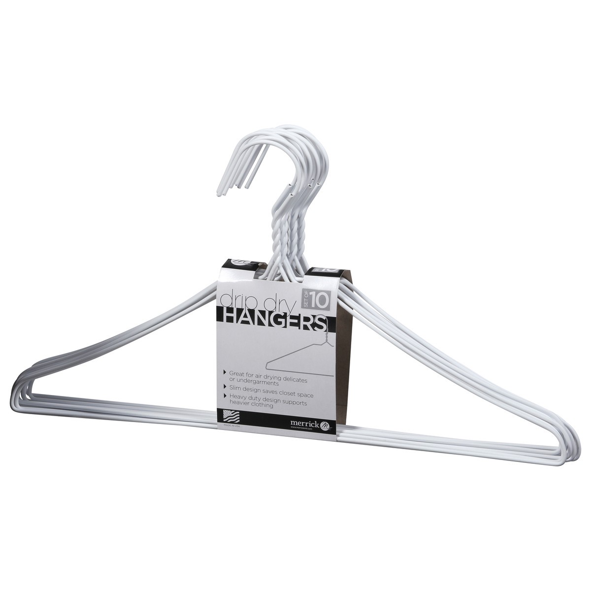 slide 3 of 9, Merrick Drip Dry Hangers 10 ea, 10 ct