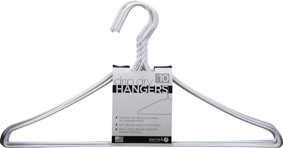 slide 6 of 9, Merrick Drip Dry Hangers 10 ea, 10 ct