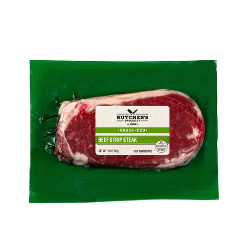 slide 1 of 1, Butcher's Specialty grassfed beef strip steak, 10 oz