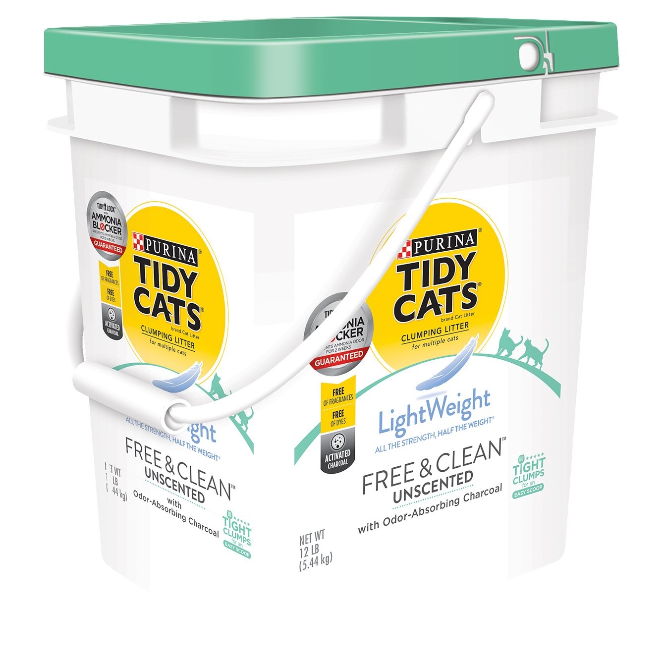 slide 1 of 1, Tidy Cats Lightweight Free & Clean with Ammonia Blocker Clumping Cat Litter Jug, 12 lb