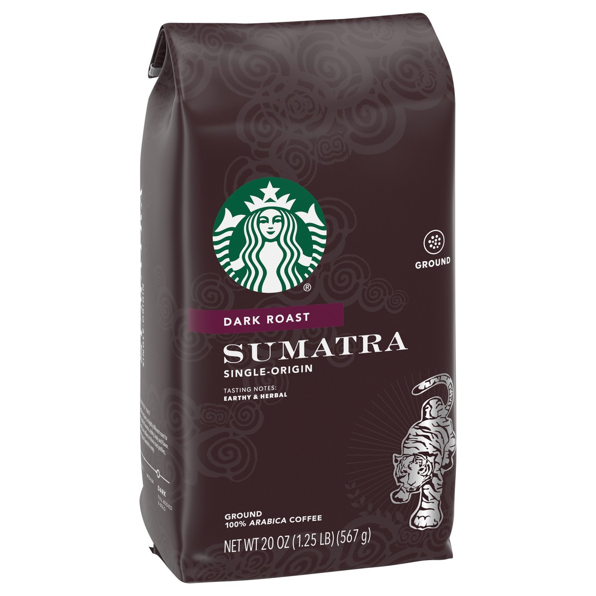 slide 4 of 9, Starbucks Ground Coffee—Dark Roast Coffee—Sumatra—100% Arabica—1 bag (20 oz), 20 oz